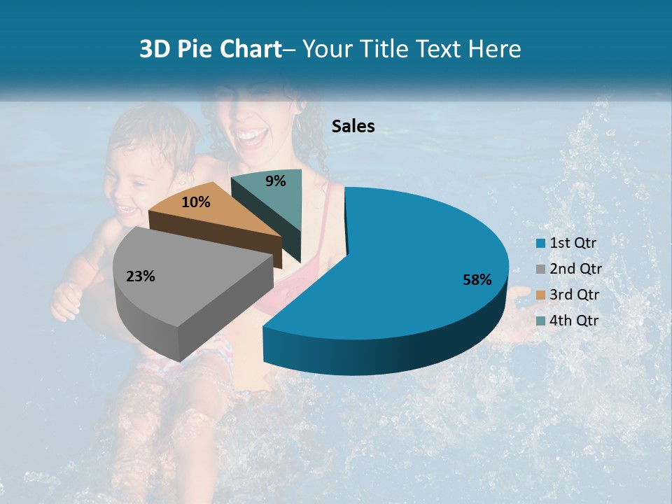 A Woman Holding A Child In A Swimming Pool PowerPoint Template