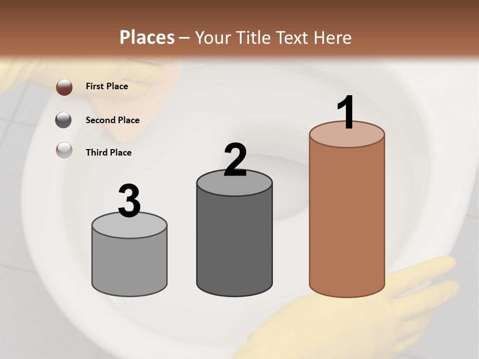 A Person Cleaning A Toilet With A Sponge PowerPoint Template