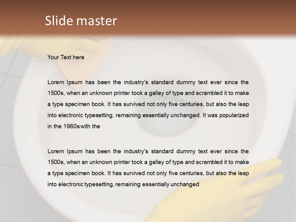 A Person Cleaning A Toilet With A Sponge PowerPoint Template