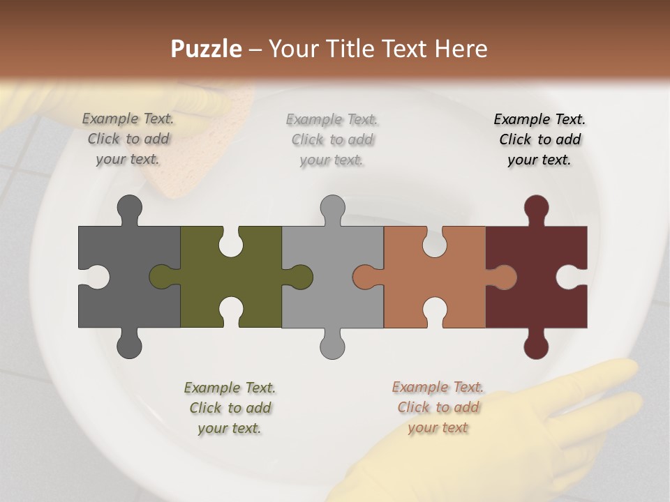 A Person Cleaning A Toilet With A Sponge PowerPoint Template