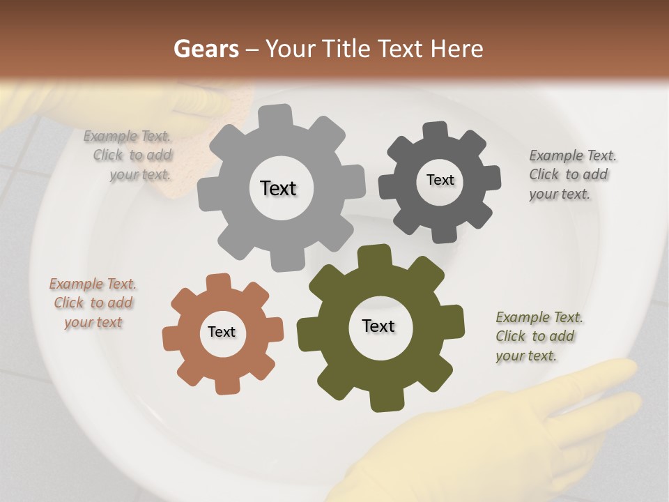 A Person Cleaning A Toilet With A Sponge PowerPoint Template