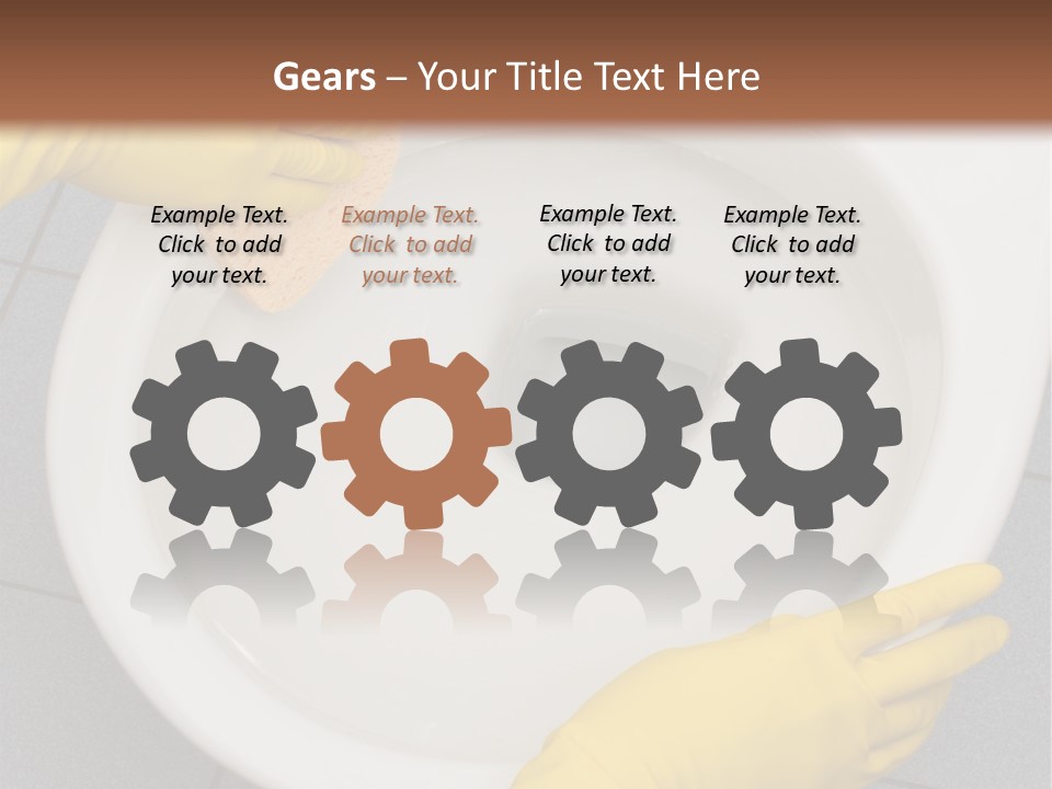 A Person Cleaning A Toilet With A Sponge PowerPoint Template