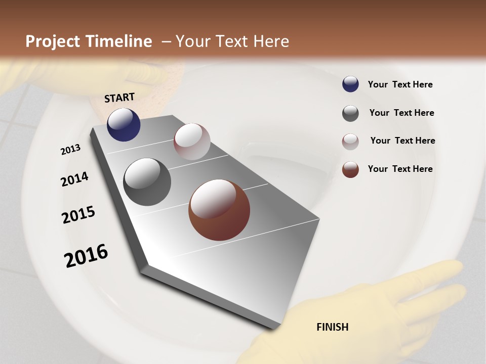 A Person Cleaning A Toilet With A Sponge PowerPoint Template