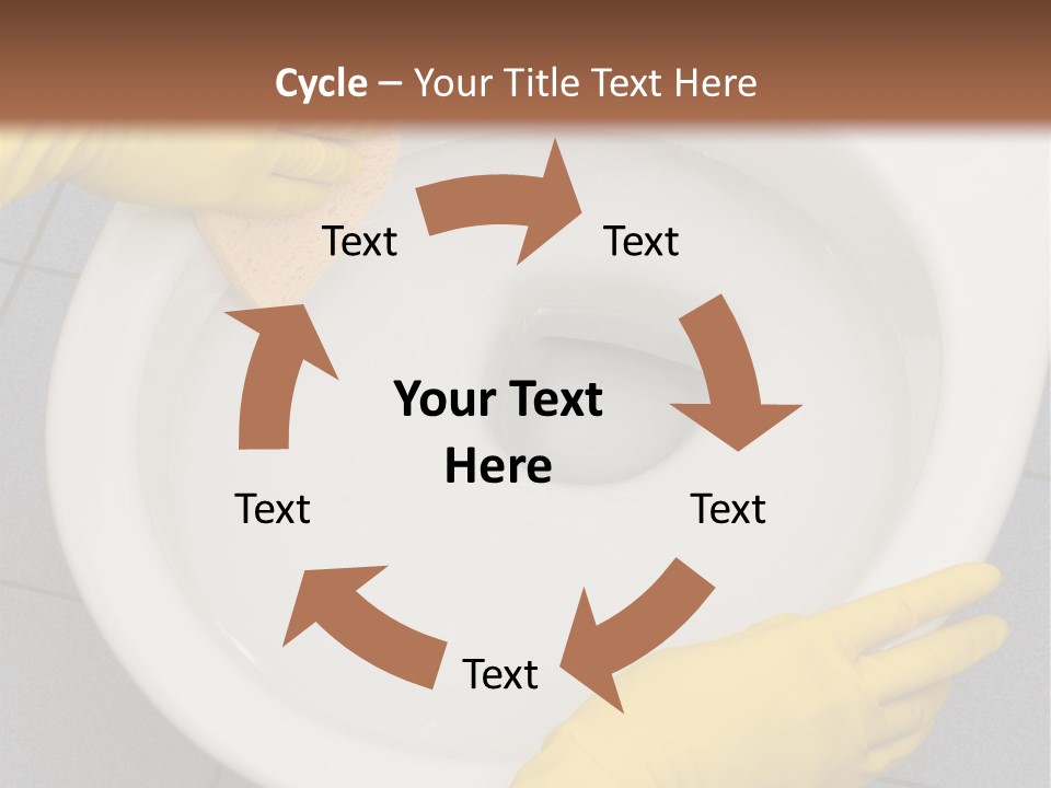 A Person Cleaning A Toilet With A Sponge PowerPoint Template