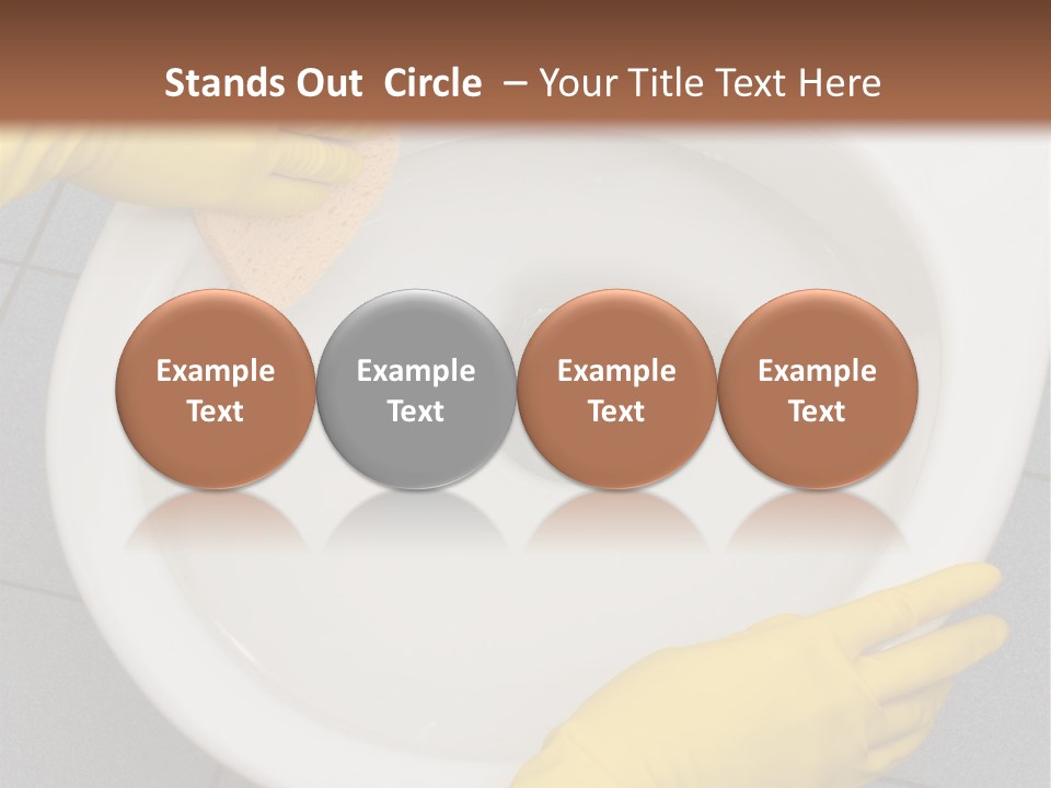 A Person Cleaning A Toilet With A Sponge PowerPoint Template