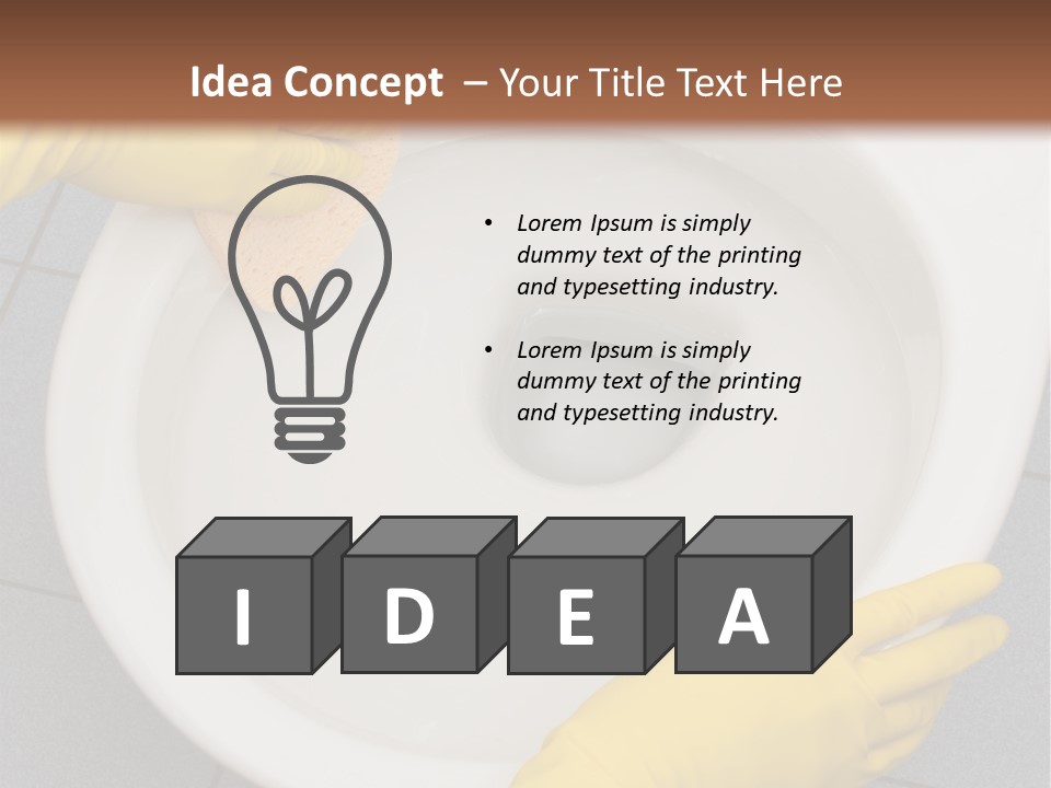 A Person Cleaning A Toilet With A Sponge PowerPoint Template