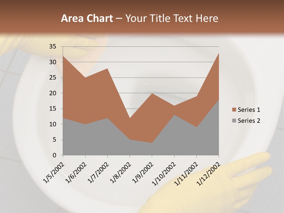 A Person Cleaning A Toilet With A Sponge PowerPoint Template