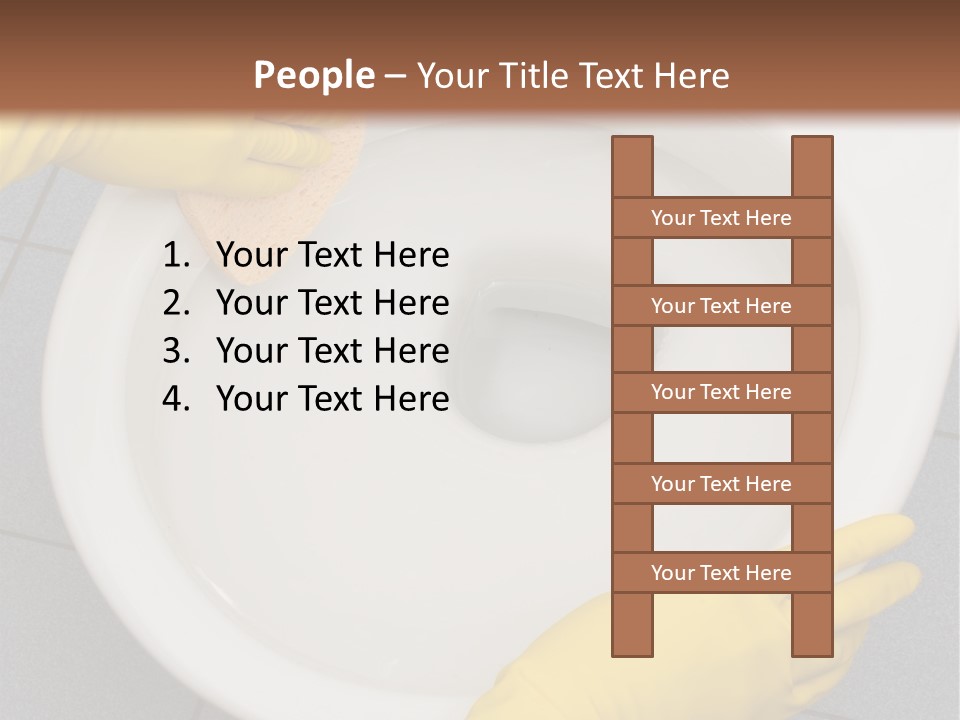 A Person Cleaning A Toilet With A Sponge PowerPoint Template