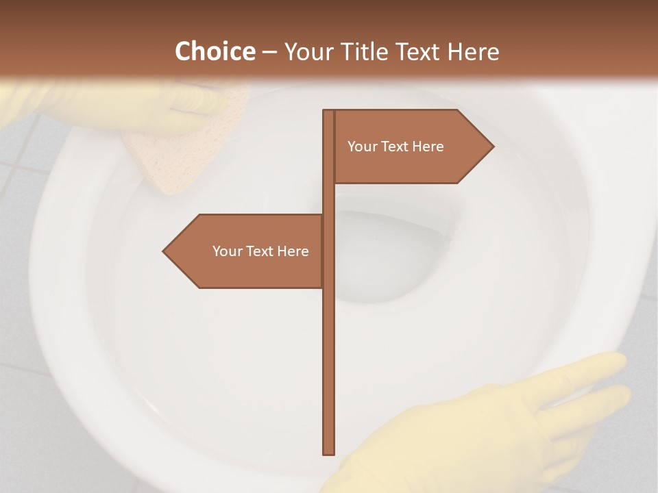 A Person Cleaning A Toilet With A Sponge PowerPoint Template