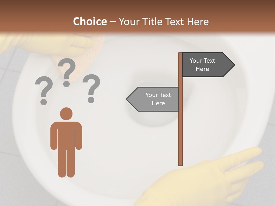 A Person Cleaning A Toilet With A Sponge PowerPoint Template