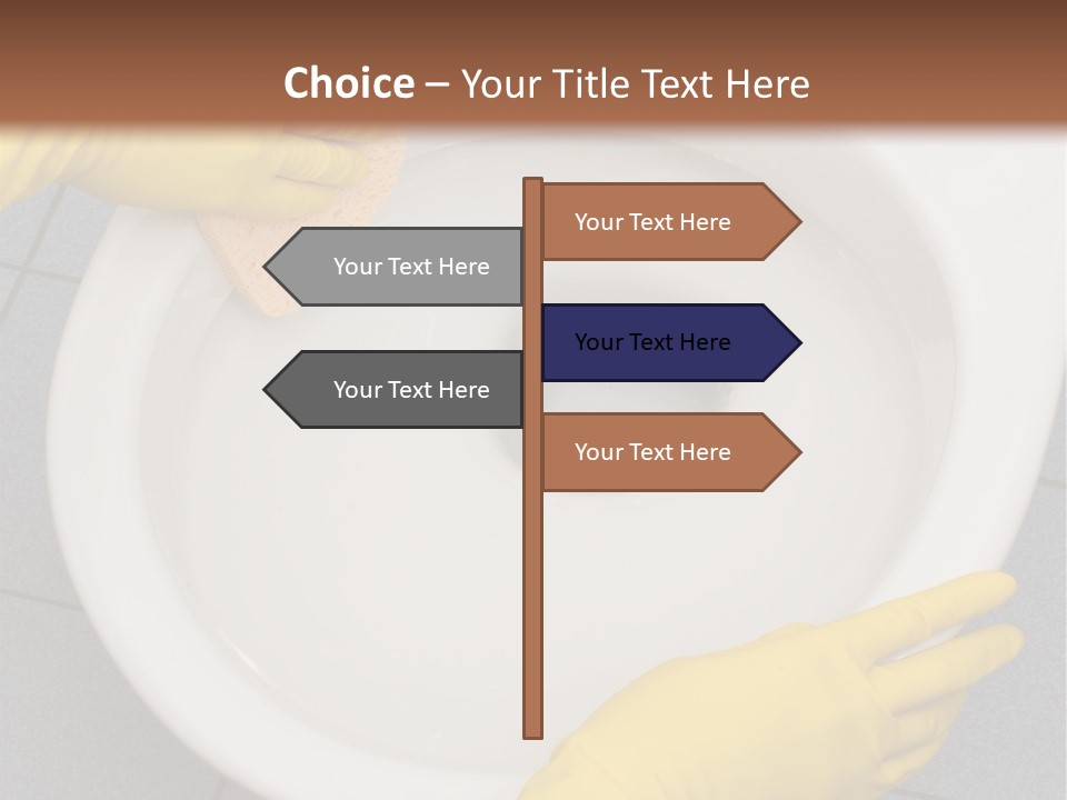 A Person Cleaning A Toilet With A Sponge PowerPoint Template