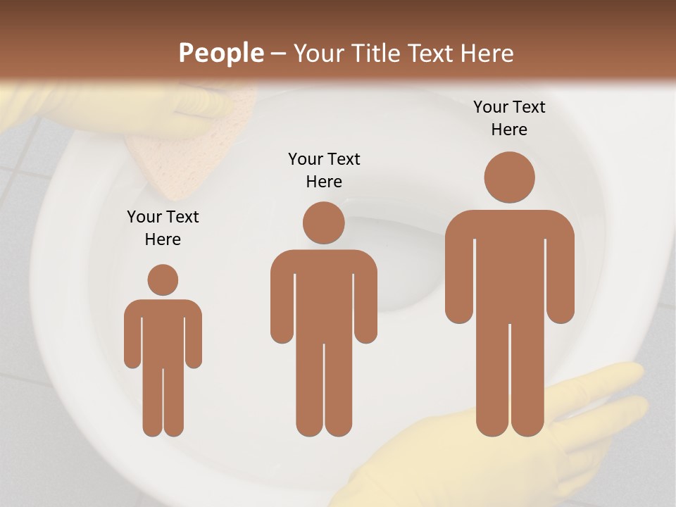 A Person Cleaning A Toilet With A Sponge PowerPoint Template