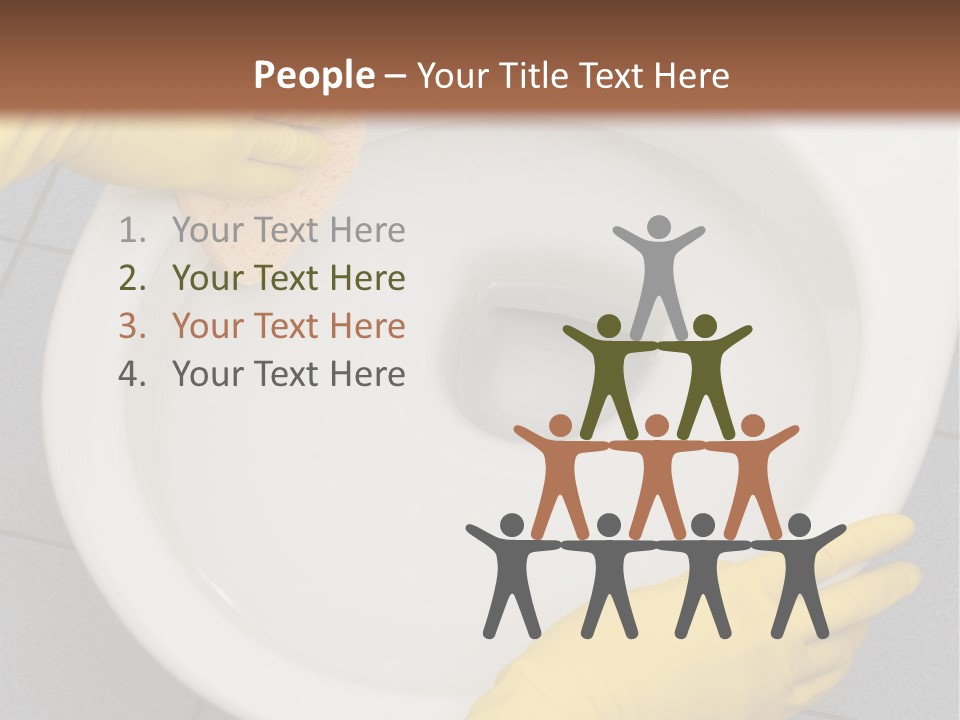 A Person Cleaning A Toilet With A Sponge PowerPoint Template