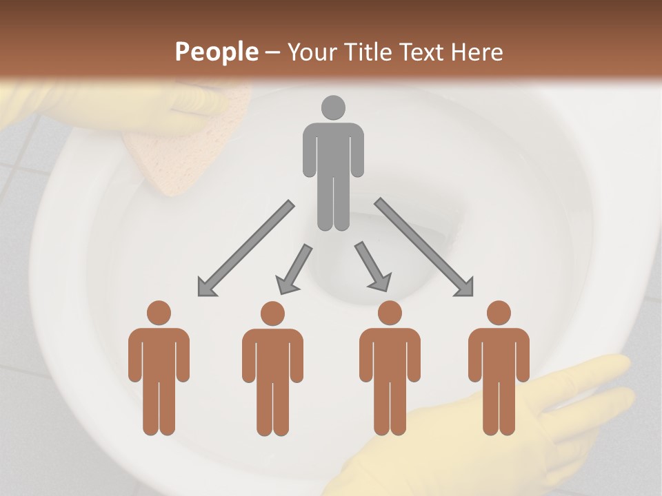A Person Cleaning A Toilet With A Sponge PowerPoint Template