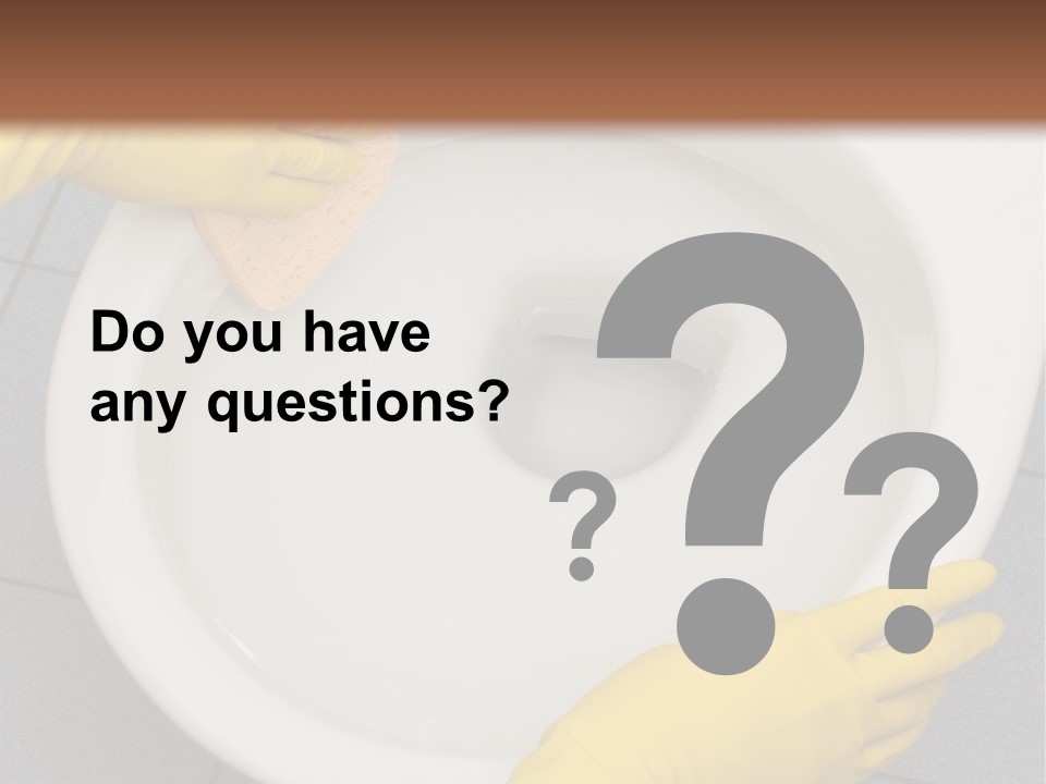 A Person Cleaning A Toilet With A Sponge PowerPoint Template