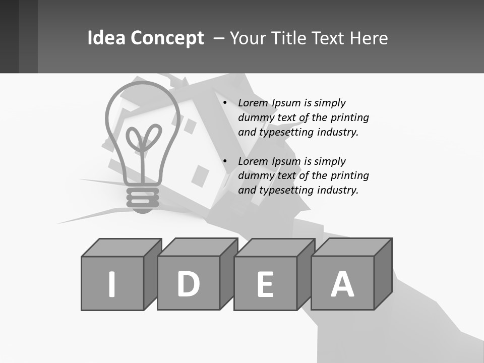 A House On Top Of A Cliff With A Crack In It PowerPoint Template