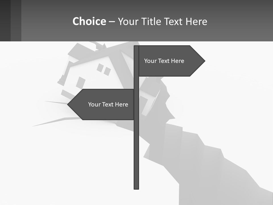 A House On Top Of A Cliff With A Crack In It PowerPoint Template