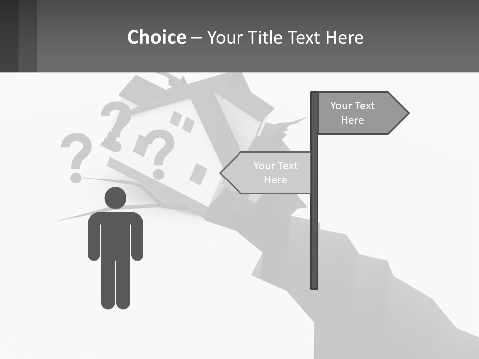 A House On Top Of A Cliff With A Crack In It PowerPoint Template
