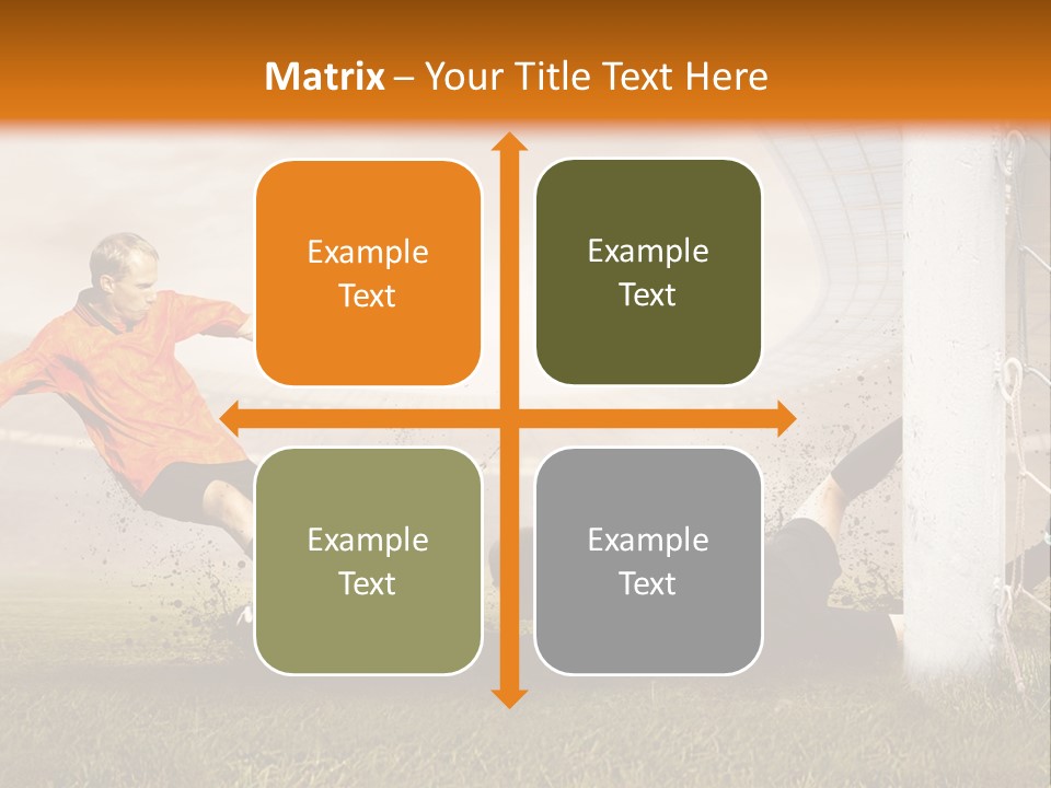 A Soccer Player Is Kicking The Ball Towards The Goal PowerPoint Template