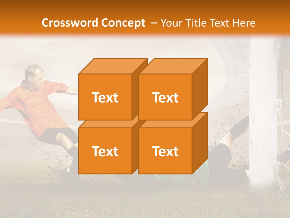 A Soccer Player Is Kicking The Ball Towards The Goal PowerPoint Template