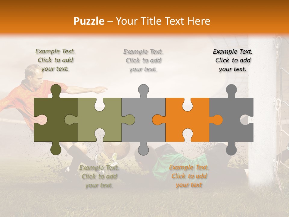 A Soccer Player Is Kicking The Ball Towards The Goal PowerPoint Template