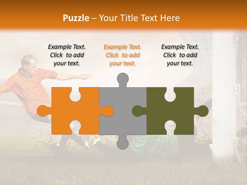 A Soccer Player Is Kicking The Ball Towards The Goal PowerPoint Template