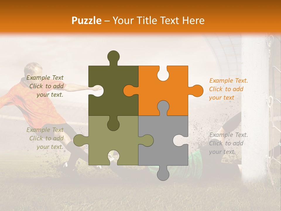 A Soccer Player Is Kicking The Ball Towards The Goal PowerPoint Template