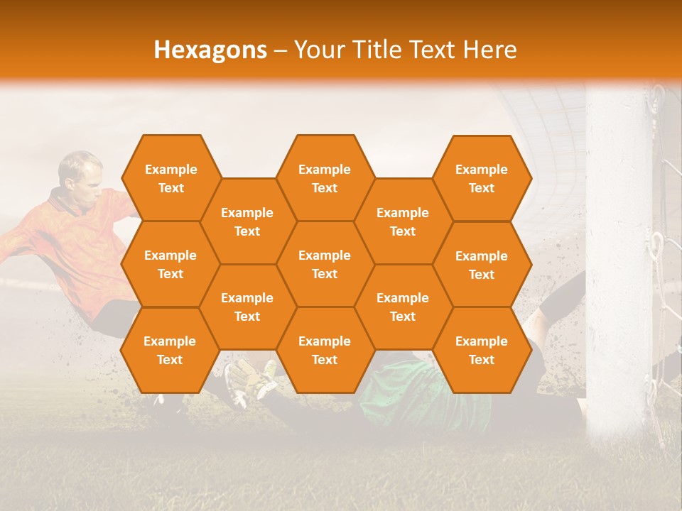 A Soccer Player Is Kicking The Ball Towards The Goal PowerPoint Template