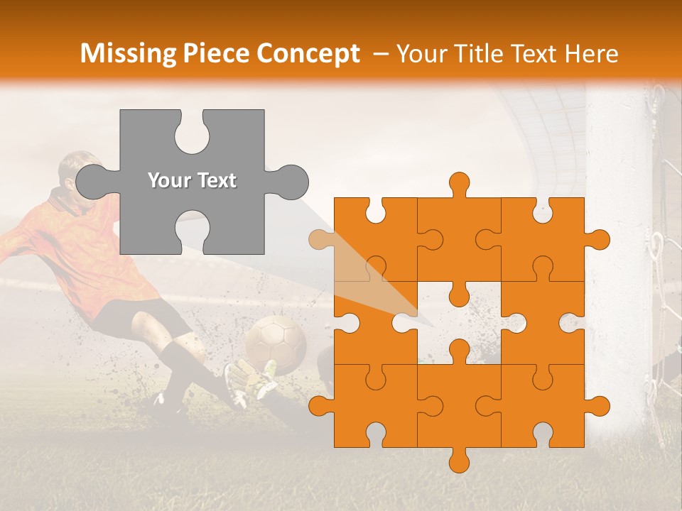 A Soccer Player Is Kicking The Ball Towards The Goal PowerPoint Template