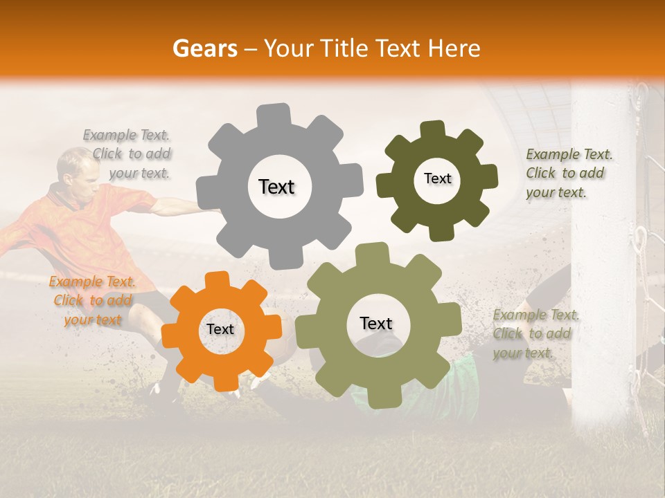 A Soccer Player Is Kicking The Ball Towards The Goal PowerPoint Template