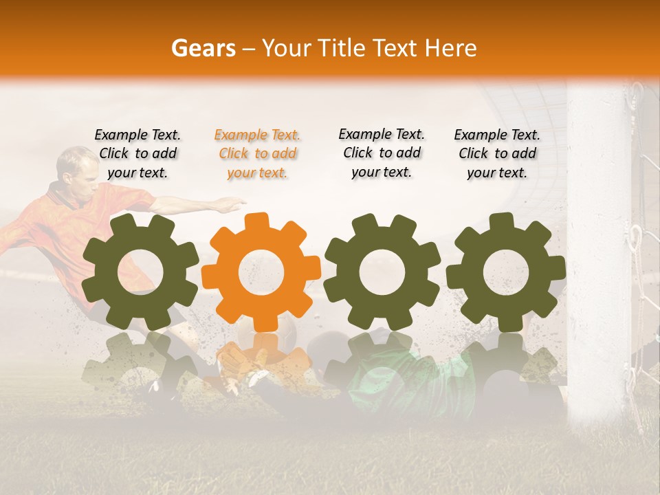 A Soccer Player Is Kicking The Ball Towards The Goal PowerPoint Template