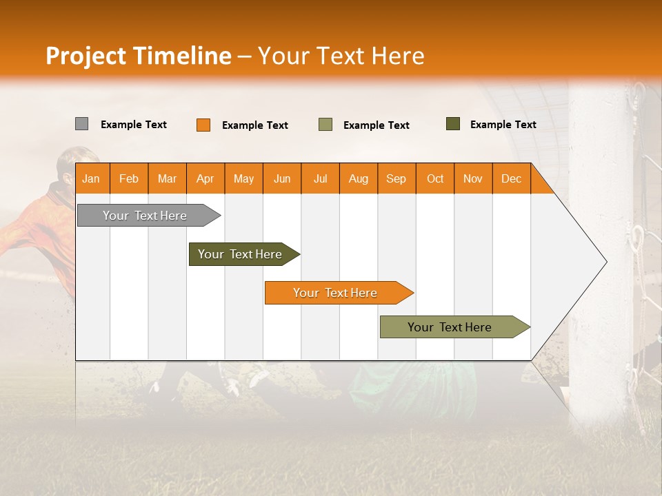 A Soccer Player Is Kicking The Ball Towards The Goal PowerPoint Template