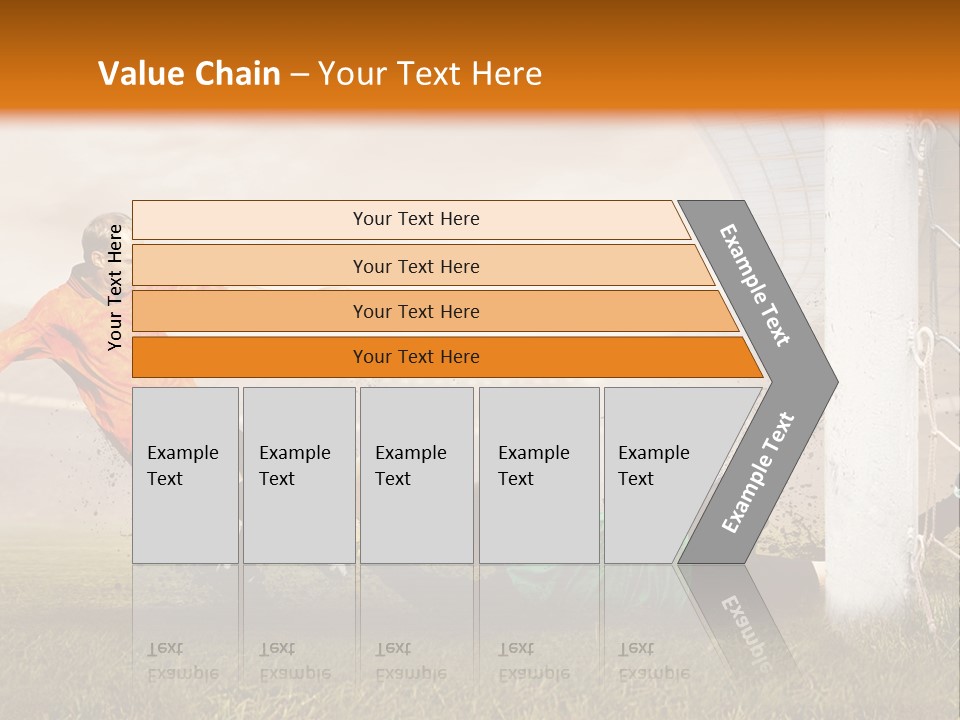 A Soccer Player Is Kicking The Ball Towards The Goal PowerPoint Template