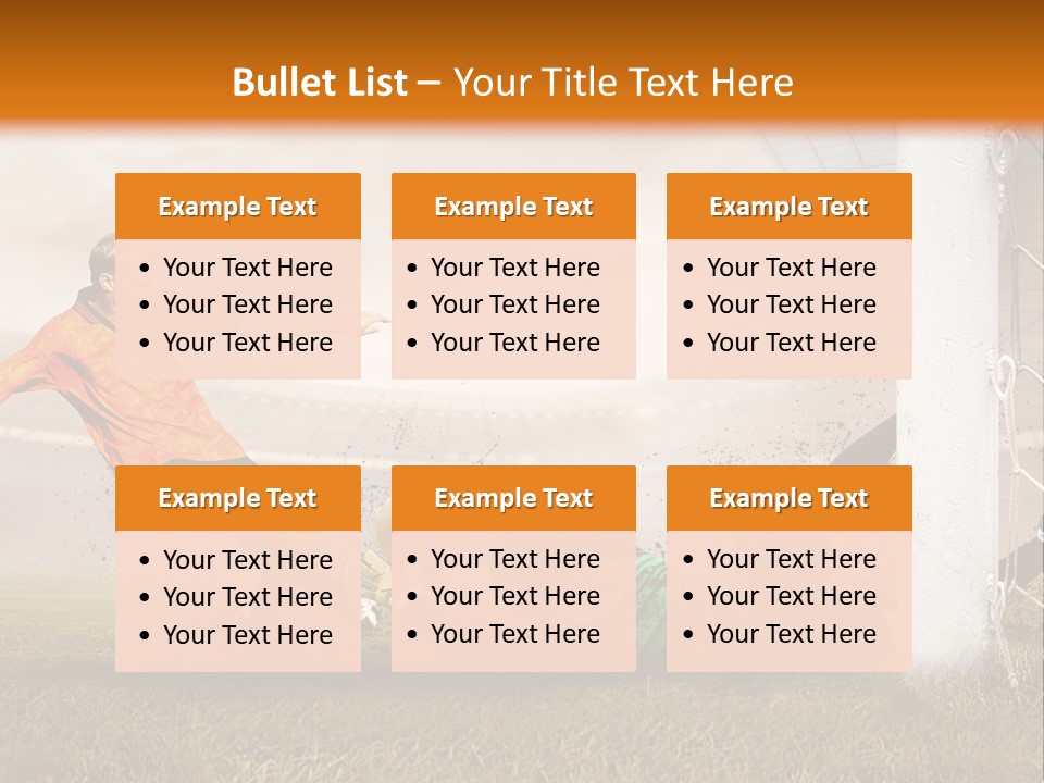 A Soccer Player Is Kicking The Ball Towards The Goal PowerPoint Template