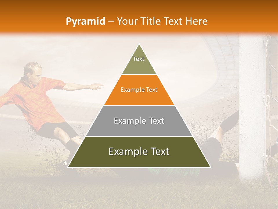 A Soccer Player Is Kicking The Ball Towards The Goal PowerPoint Template