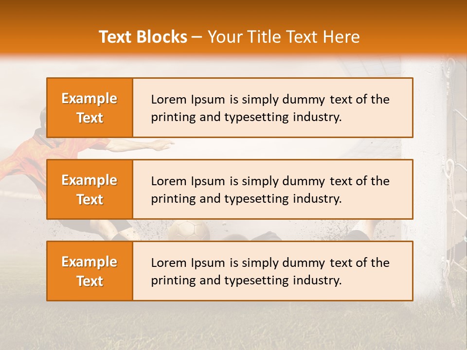 A Soccer Player Is Kicking The Ball Towards The Goal PowerPoint Template