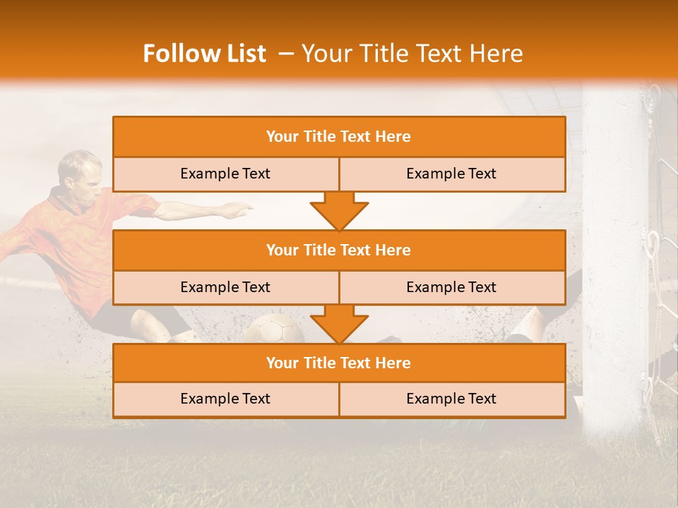 A Soccer Player Is Kicking The Ball Towards The Goal PowerPoint Template