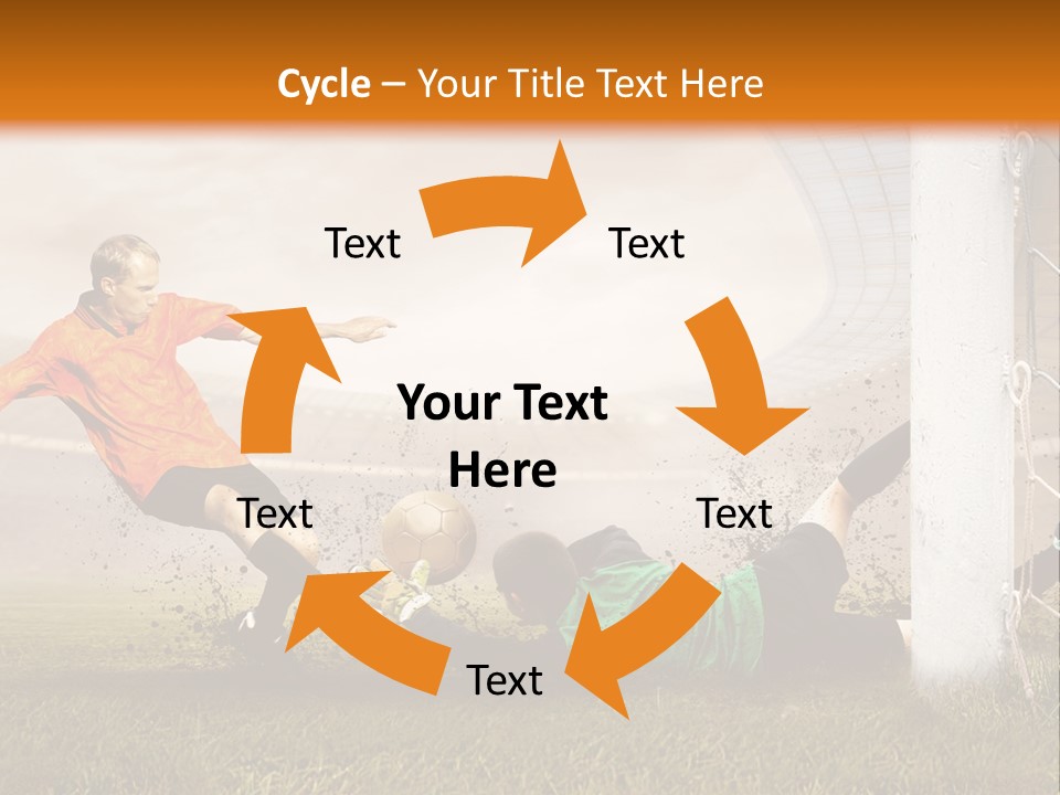 A Soccer Player Is Kicking The Ball Towards The Goal PowerPoint Template