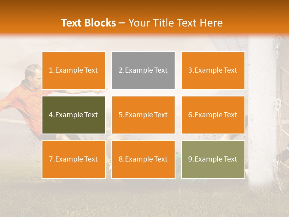 A Soccer Player Is Kicking The Ball Towards The Goal PowerPoint Template