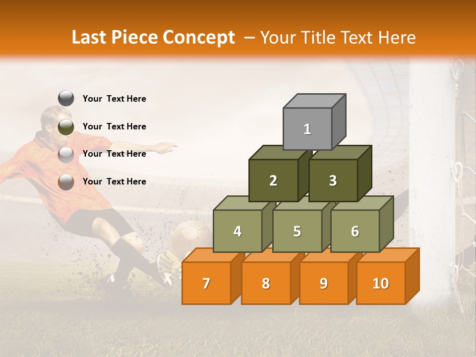 A Soccer Player Is Kicking The Ball Towards The Goal PowerPoint Template