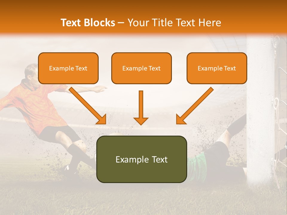 A Soccer Player Is Kicking The Ball Towards The Goal PowerPoint Template