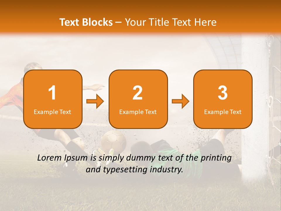 A Soccer Player Is Kicking The Ball Towards The Goal PowerPoint Template