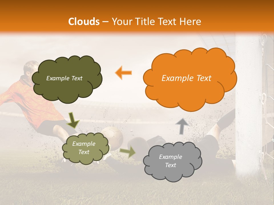 A Soccer Player Is Kicking The Ball Towards The Goal PowerPoint Template