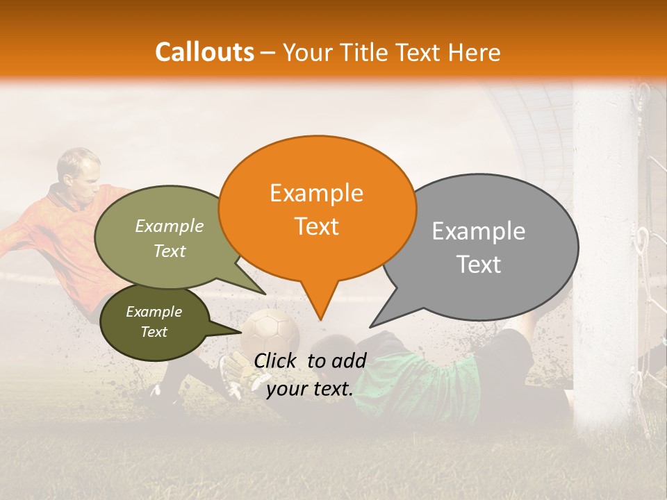 A Soccer Player Is Kicking The Ball Towards The Goal PowerPoint Template