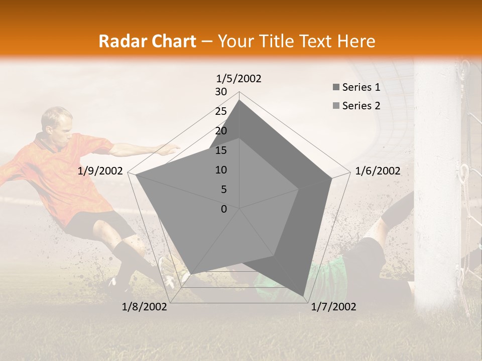 A Soccer Player Is Kicking The Ball Towards The Goal PowerPoint Template