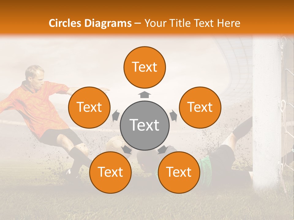 A Soccer Player Is Kicking The Ball Towards The Goal PowerPoint Template