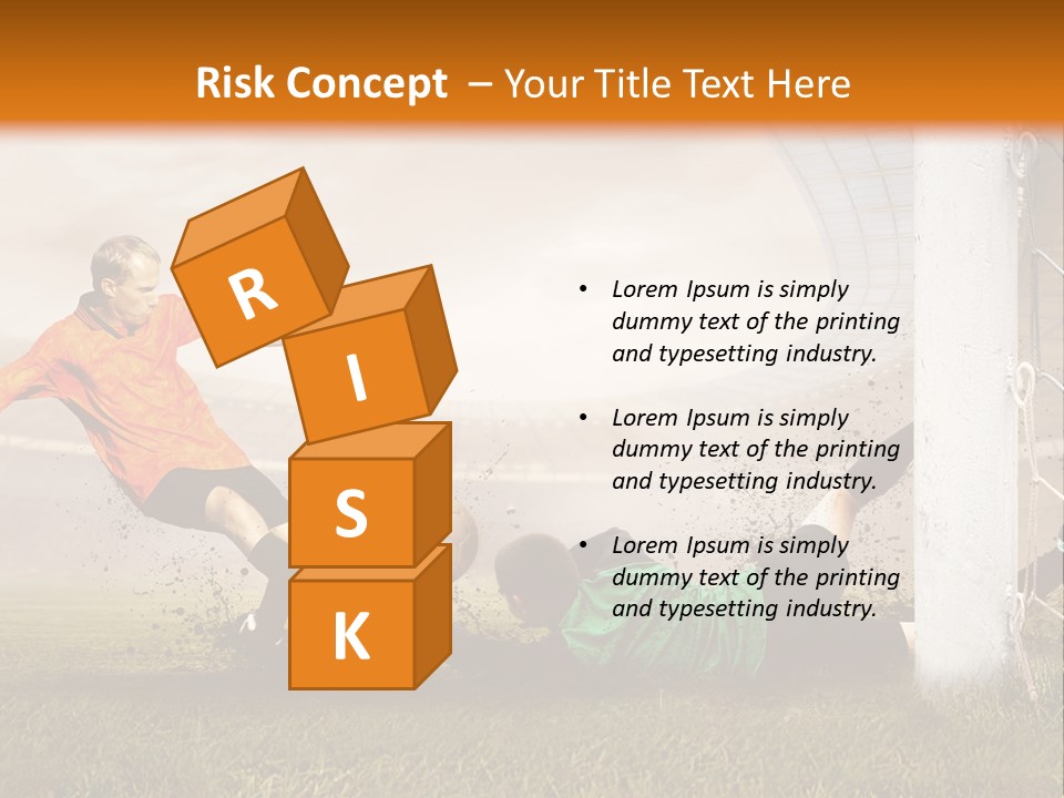 A Soccer Player Is Kicking The Ball Towards The Goal PowerPoint Template