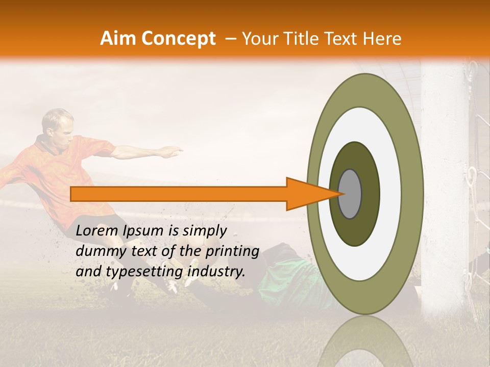 A Soccer Player Is Kicking The Ball Towards The Goal PowerPoint Template