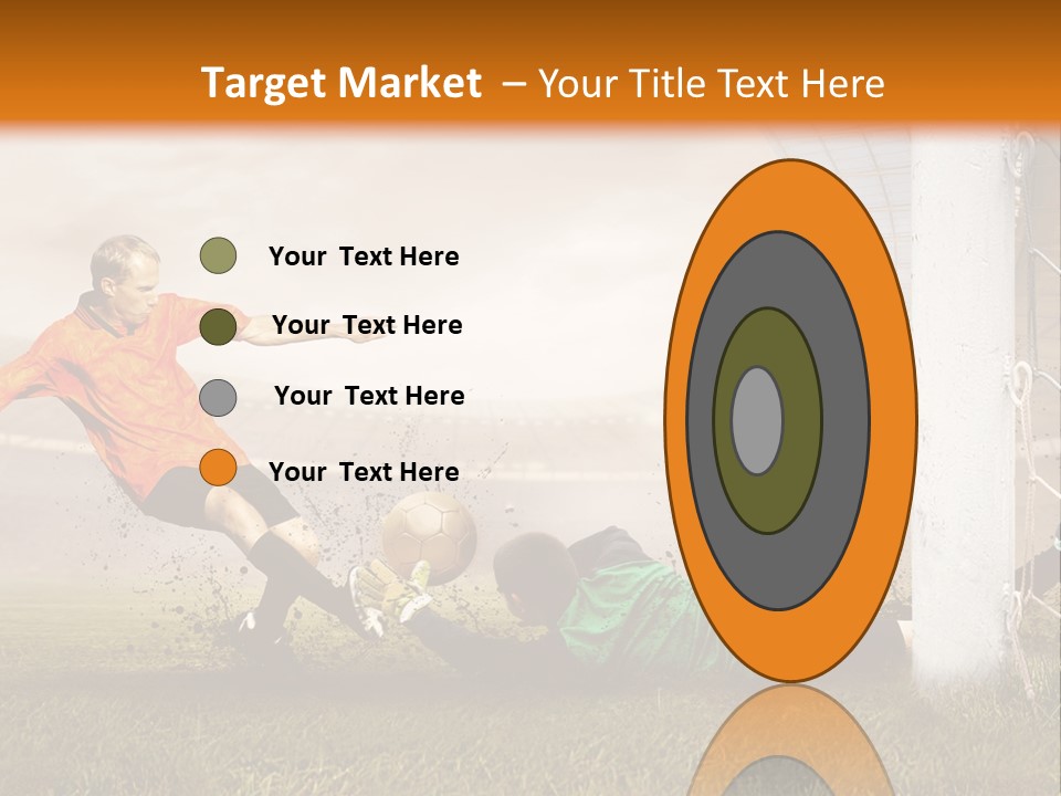 A Soccer Player Is Kicking The Ball Towards The Goal PowerPoint Template