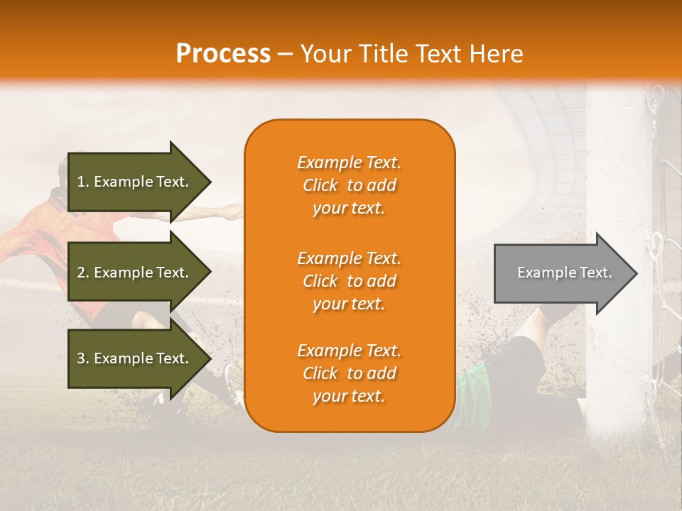 A Soccer Player Is Kicking The Ball Towards The Goal PowerPoint Template